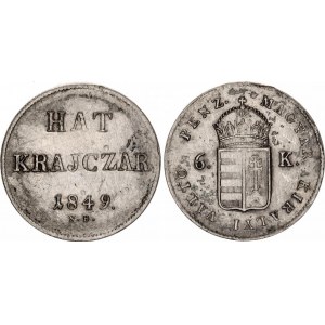 Hungary 6 Krajczar 1849 NB