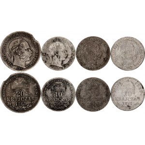 Hungary 3 x 10 & 20 Krajczar 1868 - 1871