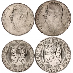 Czechoslovakia 50 - 100 Korun 1949