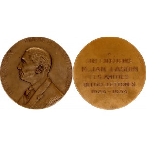 Belgium Bronze Medal Jan Lasdin, Minister of Latvia in Brussels 1924 - 1934 (ND)