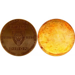 Belgium Uniface Bronze Circular Plaquette Brigade Piron 1940 - 1945 (ND)