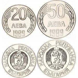 Bulgaria 20 & 50 Leva 1989