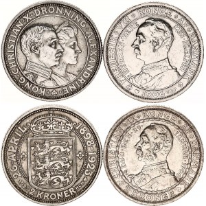 Denmark 2 x 2 Kroner 1906 - 1923