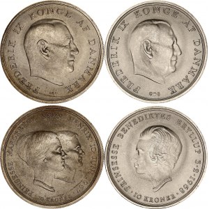 Denmark 2 x 10 Kroner 1967 - 1968 C♥S