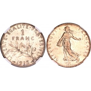 France 1 Franc 1915 NGC MS 64
