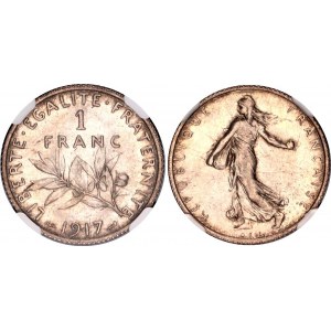 France 1 Franc 1917 NGC MS 63