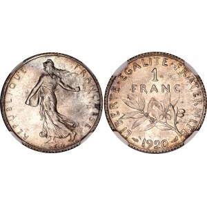 France 1 Franc 1920 NGC UNC