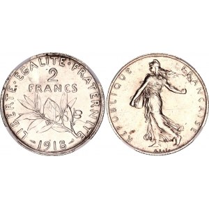 France 2 Francs 1918 NGC UNC