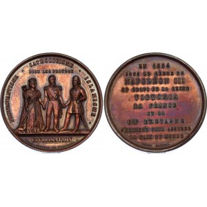 France Bronze Medal Napoleon III - The Noble Alliance 1854 Restrike