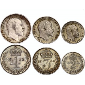 Great Britain 2 - 3 - 4 Pence 1902 Maundy Issues