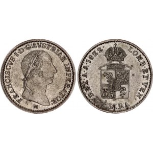Italian States Lombardy-Venetia 1/4 Lira 1822 M