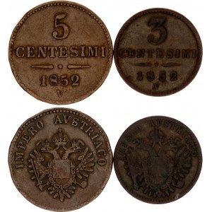 Italian States Lombardy-Venetia 3 & 5 Centesimi 1852 V
