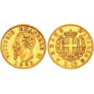 Italy 10 Lire 1863 TBN