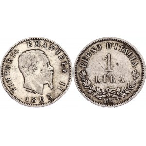 Italy 1 Lira 1863 M BN