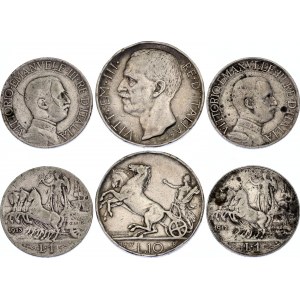 Italy 2 x 1 & 10 Lire 1912 - 1927 R