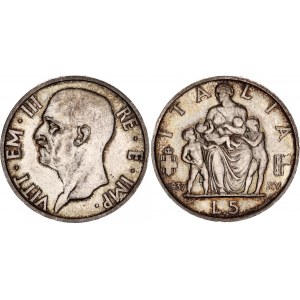 Italy 5 Lire 1937 R