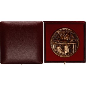 Italy Commemorative Bronze Medal Credito Italiano, Centenary 1970 with Original Case