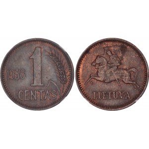 Lithuania 1 Centas 1936 NGC MS 63 BN