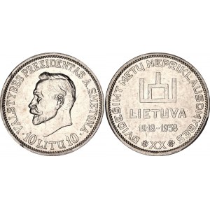 Lithuania 10 Litu 1938 PCGS AU53