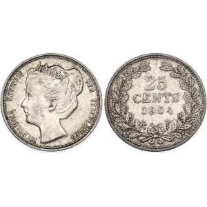 Netherlands 25 Cents 1904