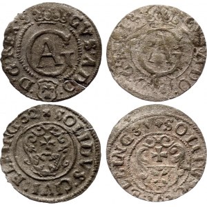 Polish - Lithuanian Commonwealth Lot of 2 Coins 1631 - 1632 Swedish Occupation