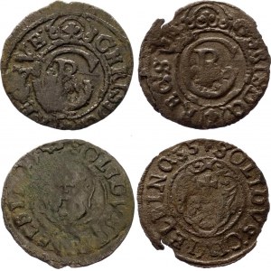 Polish - Lithuanian Commonwealth Lot of 2 Coins 1635 R1, Swedish Occupation
