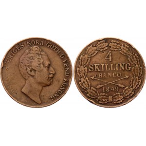 Sweden 4 Skilling Banco 1849