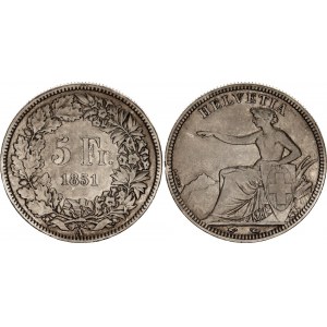 Switzerland 5 Francs 1851 A