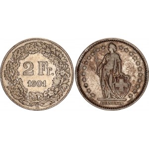 Switzerland 2 Francs 1901 B