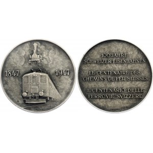 Switzerland Medal 100 Years Swiss Railway 1947