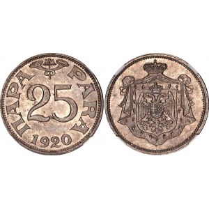Yugoslavia 25 Para 1920 NGC MS 64