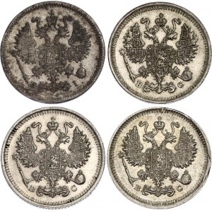 Russia 4 x 10 Kopeks 1873 - 1915
