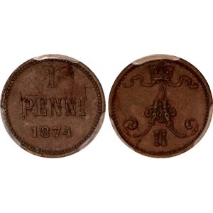 Russia - Finland 1 Penni 1874 PCGS AU50