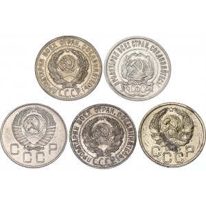 Russia - USSR 5 x 20 Kopeks 1922 - 1957