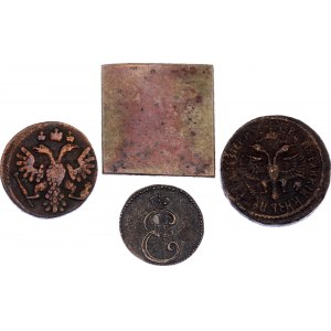 Russia Lot of 4 Coins 18th Century