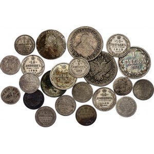Russia Lot of 22 Coins 1767 - 1912