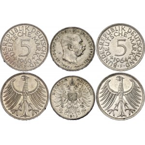 Europe 2 Corona & 2 x 5 Deutsche Mark 1913 - 1964