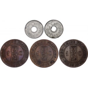 French Indochina Lot of 6 Coins 1885 - 1943