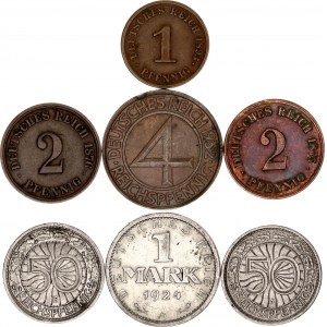 Germany Lot of 7 Coins 1876 - 1932