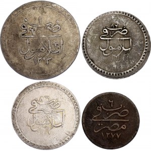 Ottoman Empire & Egypt Lot of 4 Coins 1768 - 1865 AH 1171 - 1203