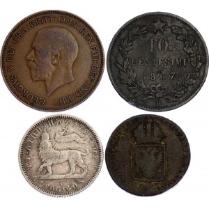 World Lot of 4 Coins 1816 - 1935
