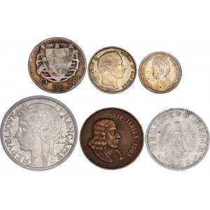 World Lot of 6 Coins 1916 - 1965