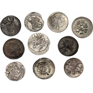 World Lot of 10 Silver Coins 19th Century