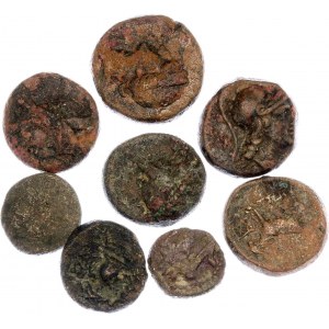 Ancient Greece Lydia Lot of 8 Coins 200 - 100 BC Different Type