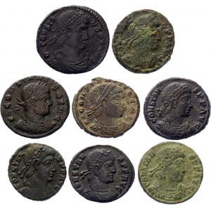 Roman Empire 8 x 1 Follis 337 - 350 AD Different Types