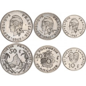 French Polynesia 10 - 20 - 50 Francs 1967