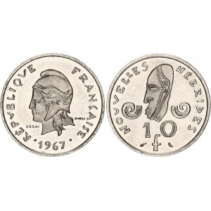 New Hebrides 10 Francs 1967 Essai