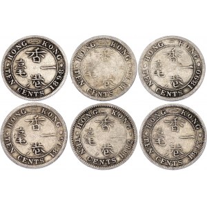 Hong Kong 5 x 10 Cents 1882 - 1895