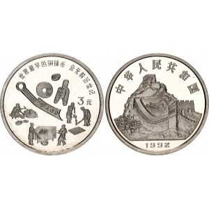 China Republic 3 Yuan 1992