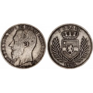 Belgian Congo 1 Franc 1896 Overdate